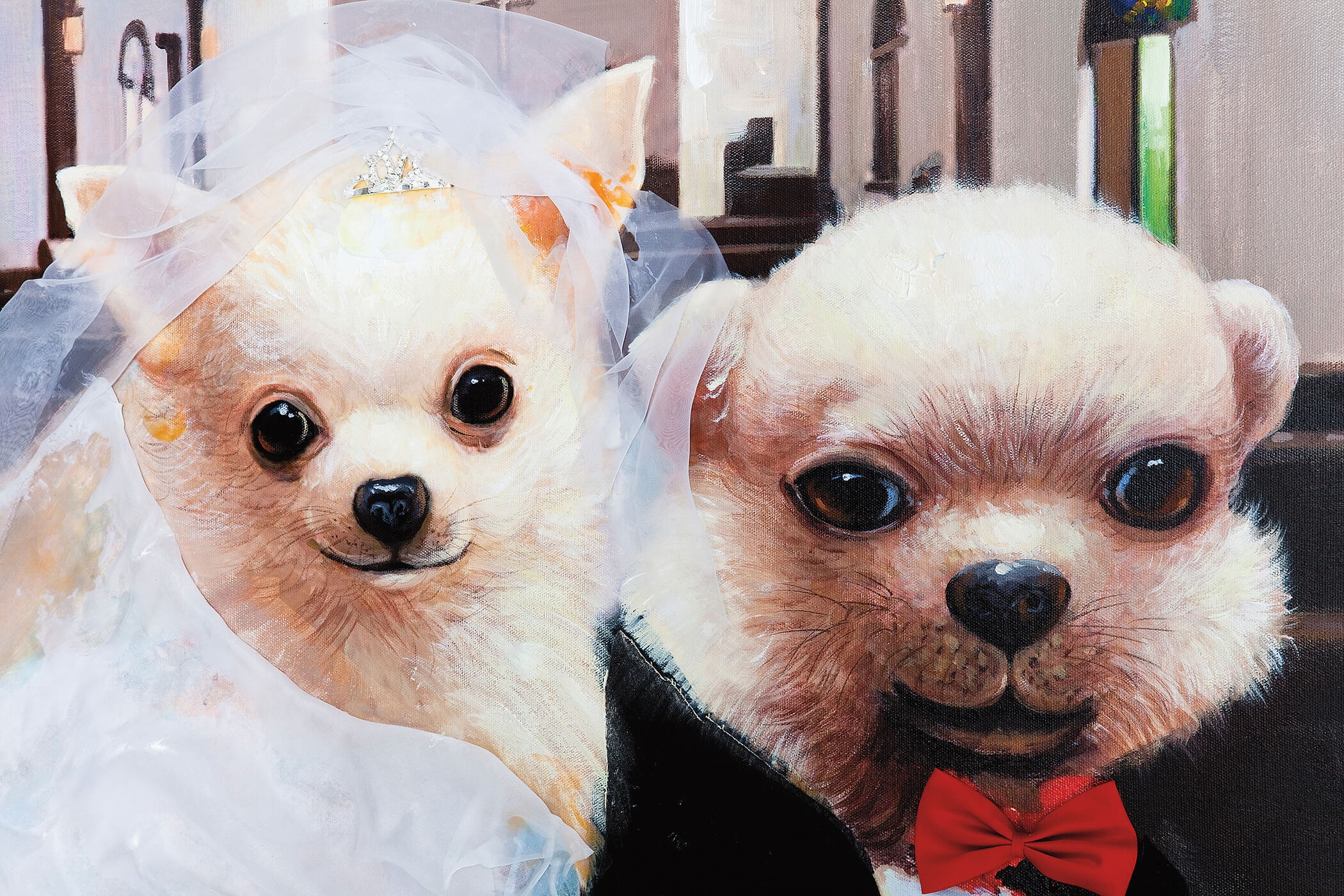 Tableau Wedding Dogs 80x100cm Kare Design