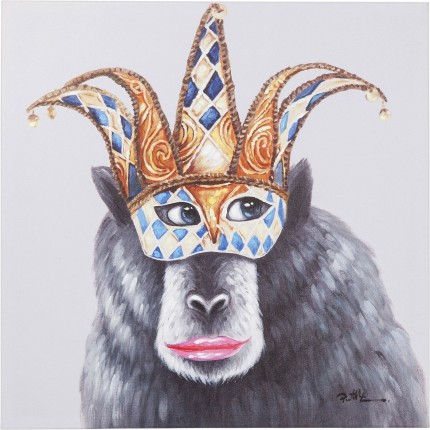 Tableau Touched singe masque 70x70cm Kare Design