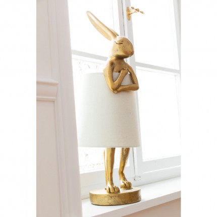 Lampe Animal Lapin dorée et beige 68cm Kare Design