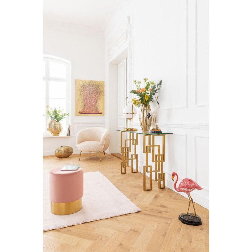 Picture Touched Flower Boat Gold Pink 100x80cm Kare Design
