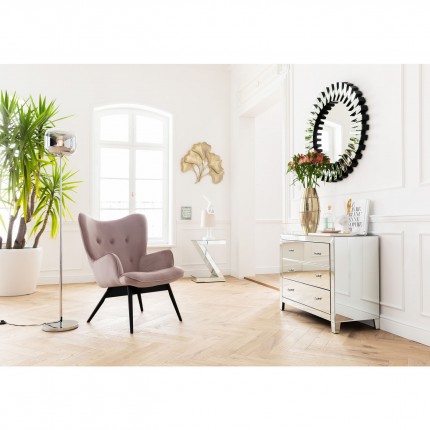 Fauteuil Vicky velours rose Kare Design