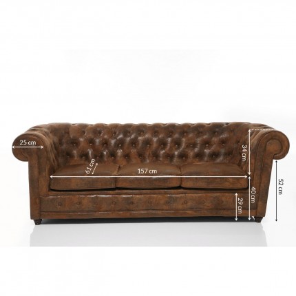 Sofa Oxford 3-Seater Vintage Kare Design