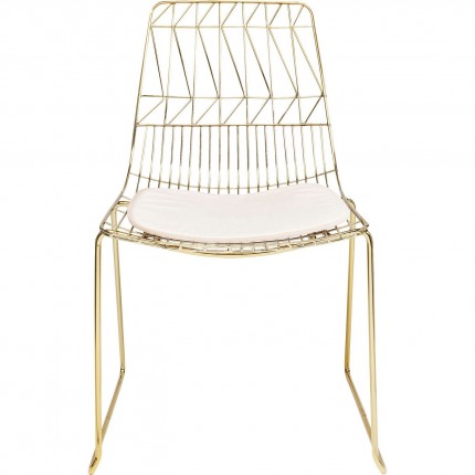 Chaise Solo beige et dorée Kare Design