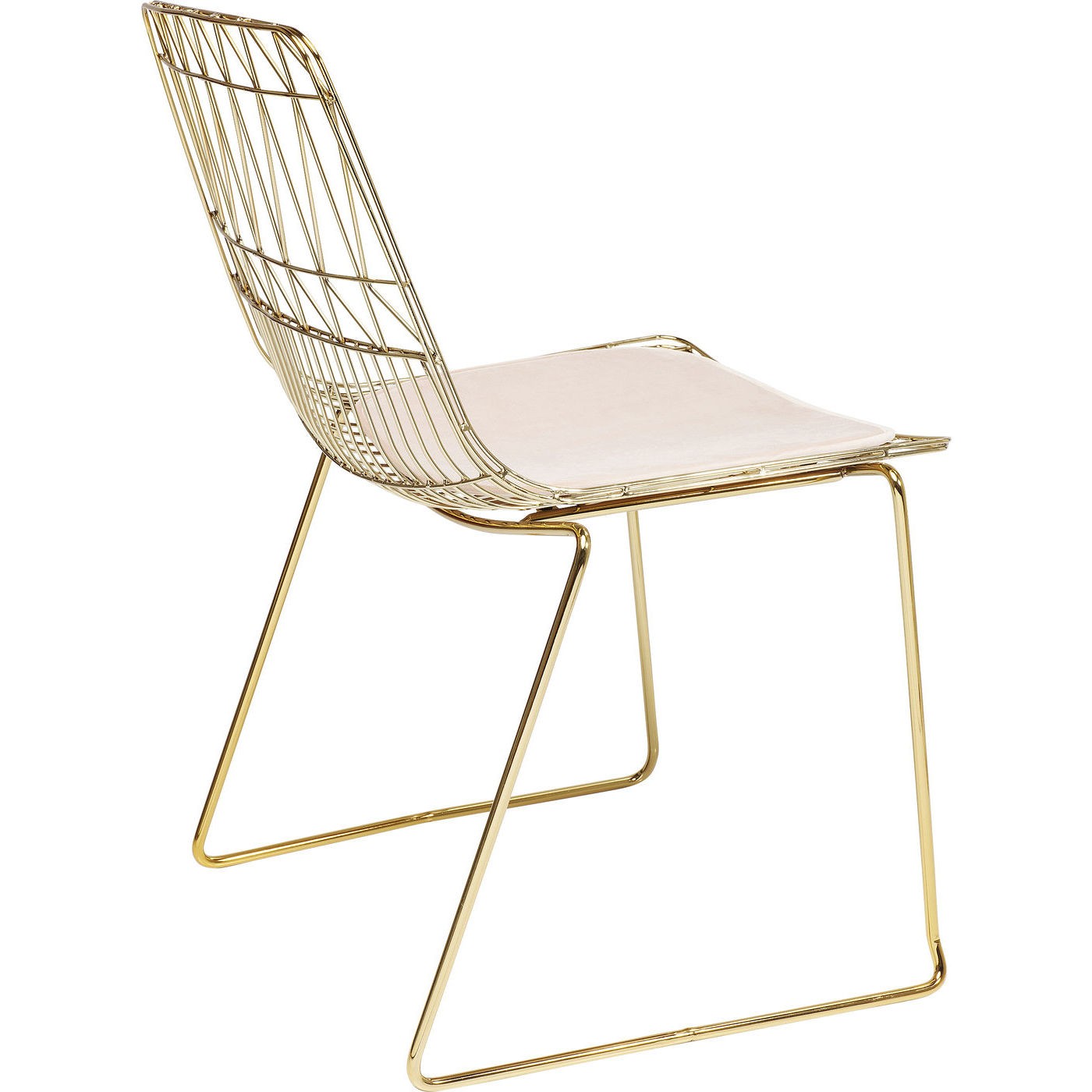 Chaise Solo beige et dorée Kare Design
