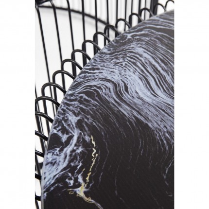 Tables basses rondes Wire noires marbre set de 2 Kare Design