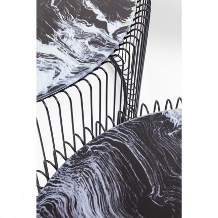Tables basses rondes Wire noires marbre set de 2 Kare Design