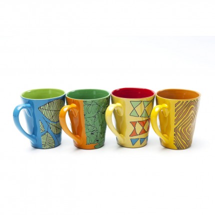 Mugs animaux de la savane set de 4 Kare Design