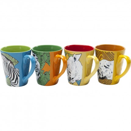 Mugs animaux de la savane set de 4 Kare Design