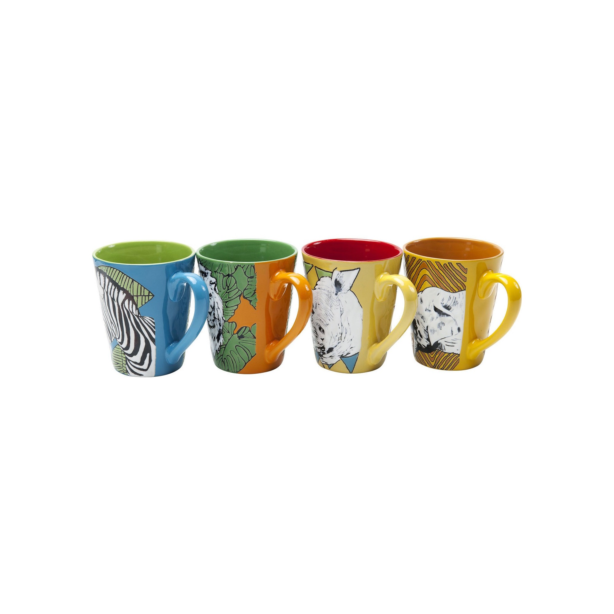 Mugs animaux de la savane set de 4 Kare Design