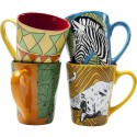 Mugs animaux de la savane set de 4 Kare Design
