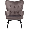 Fauteuil Vicky Velvet gris Kare Design