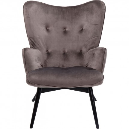 Fauteuil Vicky velours gris Kare Design