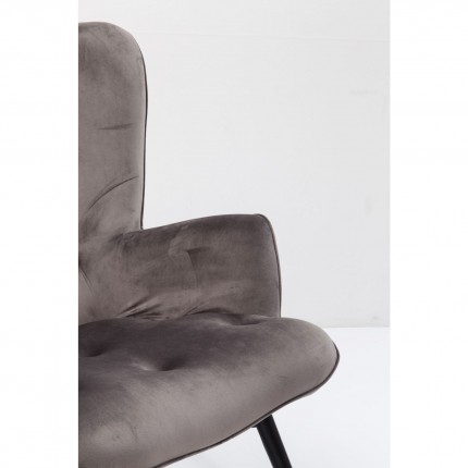 Fauteuil Vicky velours gris Kare Design