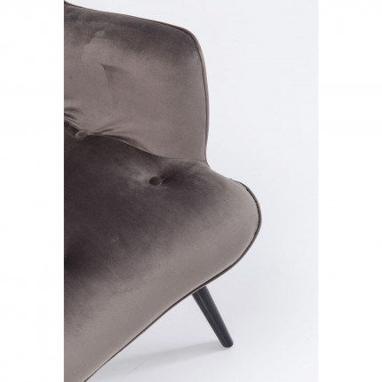 Fauteuil Vicky velours gris Kare Design