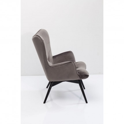 Fauteuil Vicky velours gris Kare Design