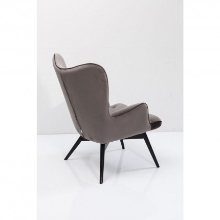 Fauteuil Vicky velours gris Kare Design