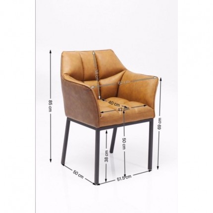 Chaise avec accoudoirs Thinktank marron Kare Design