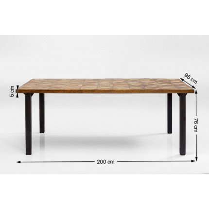 Table en bois Illusion 200x95cm Kare Design