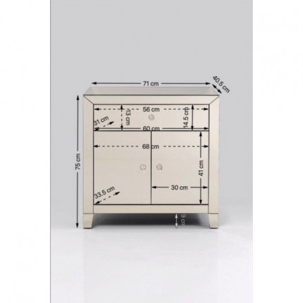 Commode Luxury Champagne 2 portes 1 tiroir Kare Design