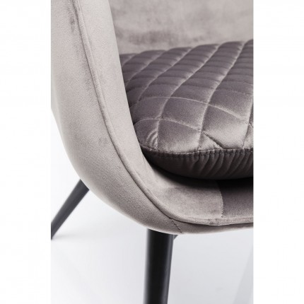 Fauteuil Tudor velours gris Kare Design