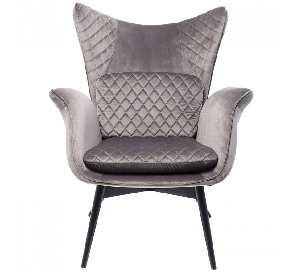 Fauteuil Tudor velours gris Kare Design