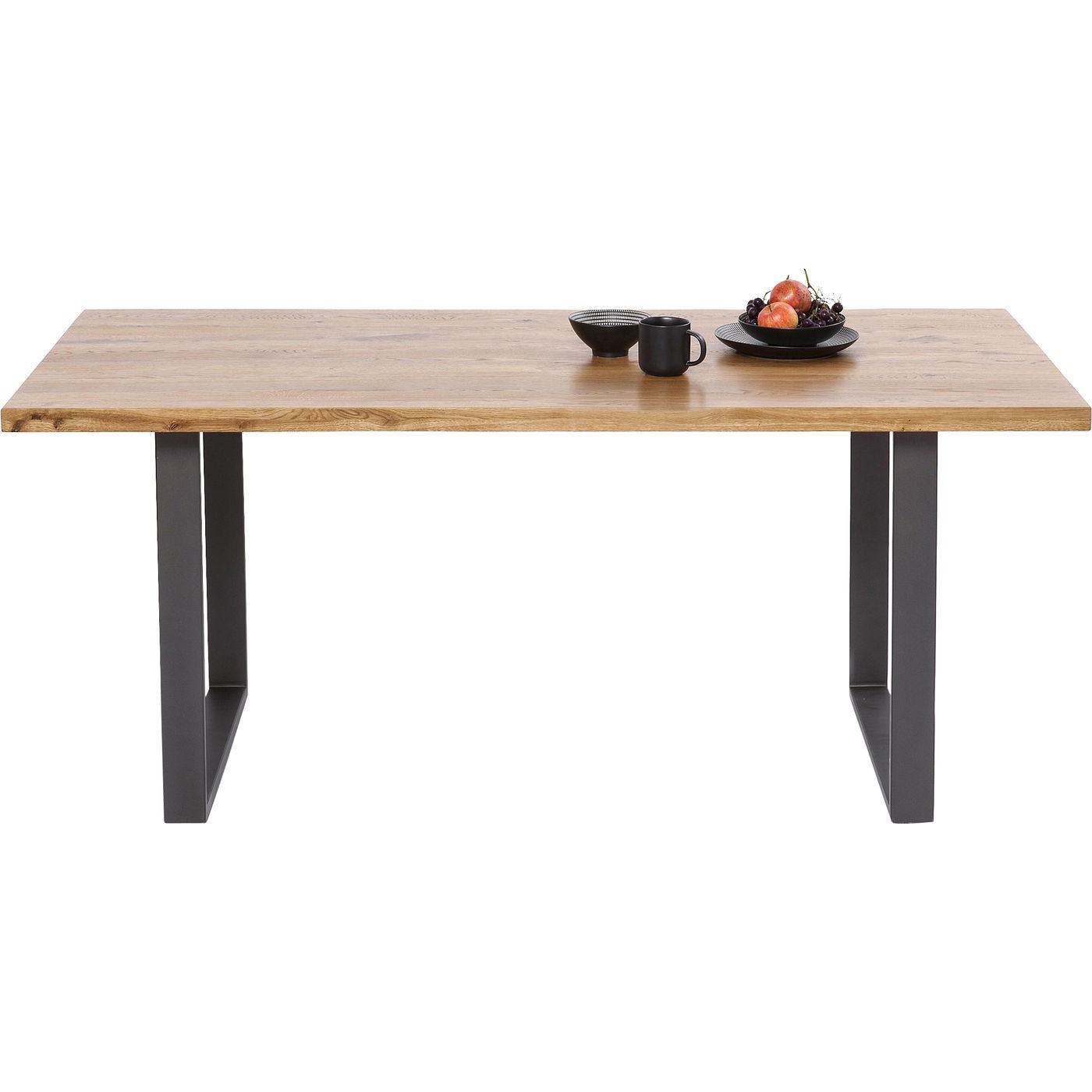 Table Jackie chêne acier 200x100cm Kare Design