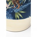 Tabouret Cherry Jungle bleu tigres et laiton Kare Design