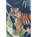 Tabouret Cherry Jungle bleu tigres et laiton Kare Design