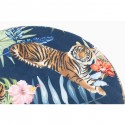 Tabouret Cherry Jungle bleu tigres et laiton Kare Design