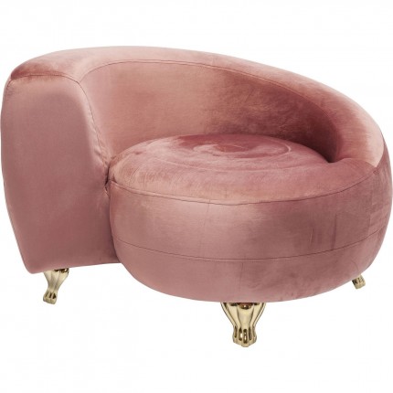 Fauteuil Lofty snake velours rose Kare Design