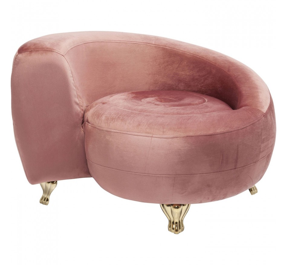 Fauteuil Lofty snake velours rose Kare Design