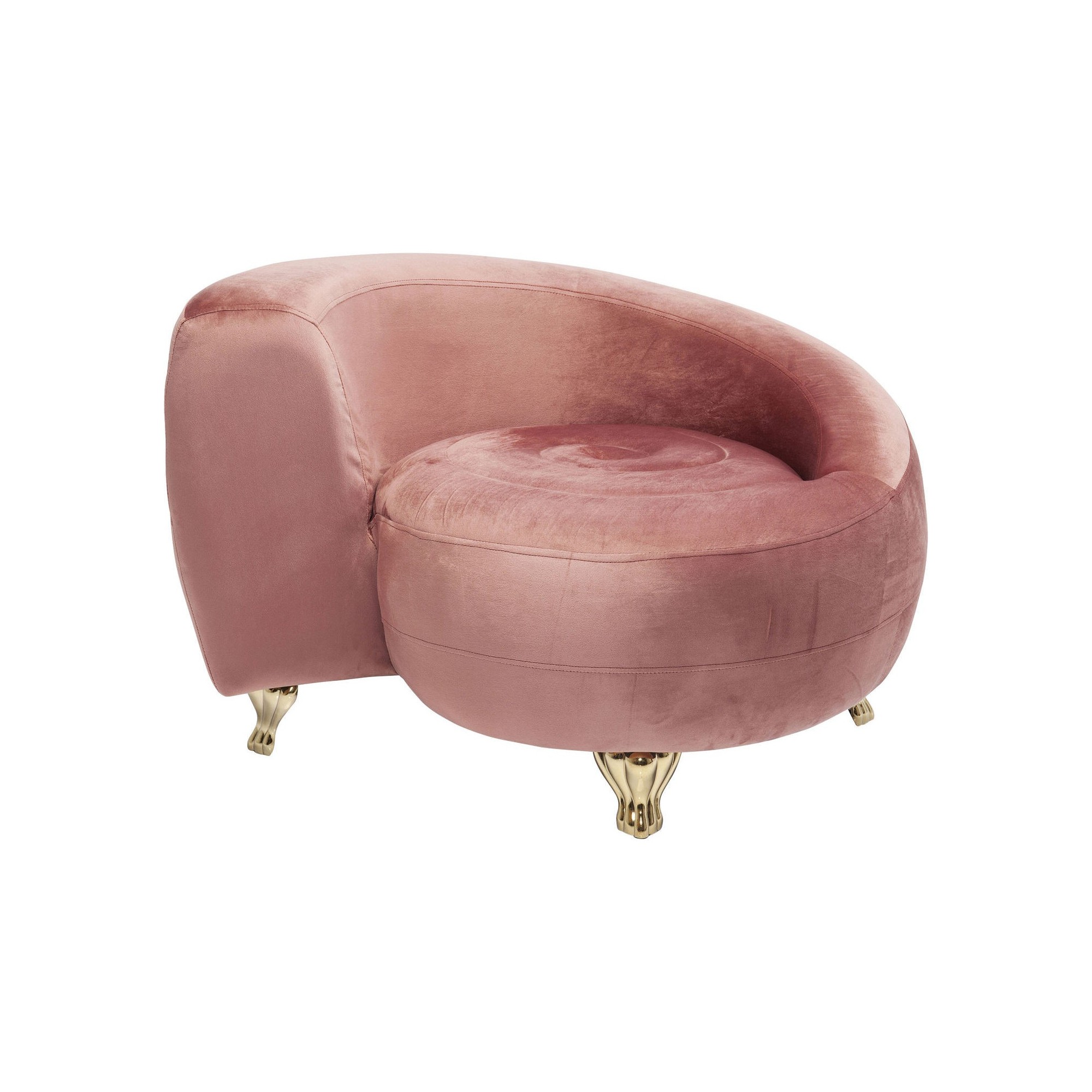 Fauteuil Lofty snake velours rose Kare Design
