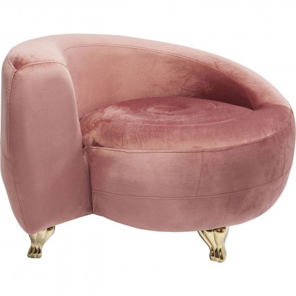 Fauteuil Lofty snake velours rose Kare Design