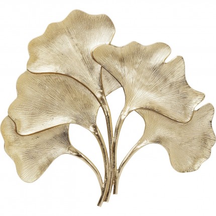 Déco murale feuilles de ginkgo dorée 72cm Kare Design