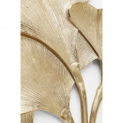 Déco murale feuilles de ginkgo dorée 72cm Kare Design