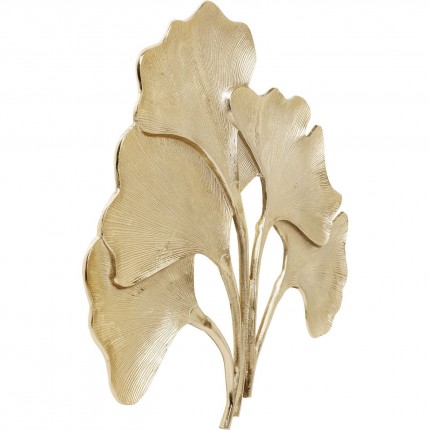 Déco murale feuilles de ginkgo dorée 72cm Kare Design