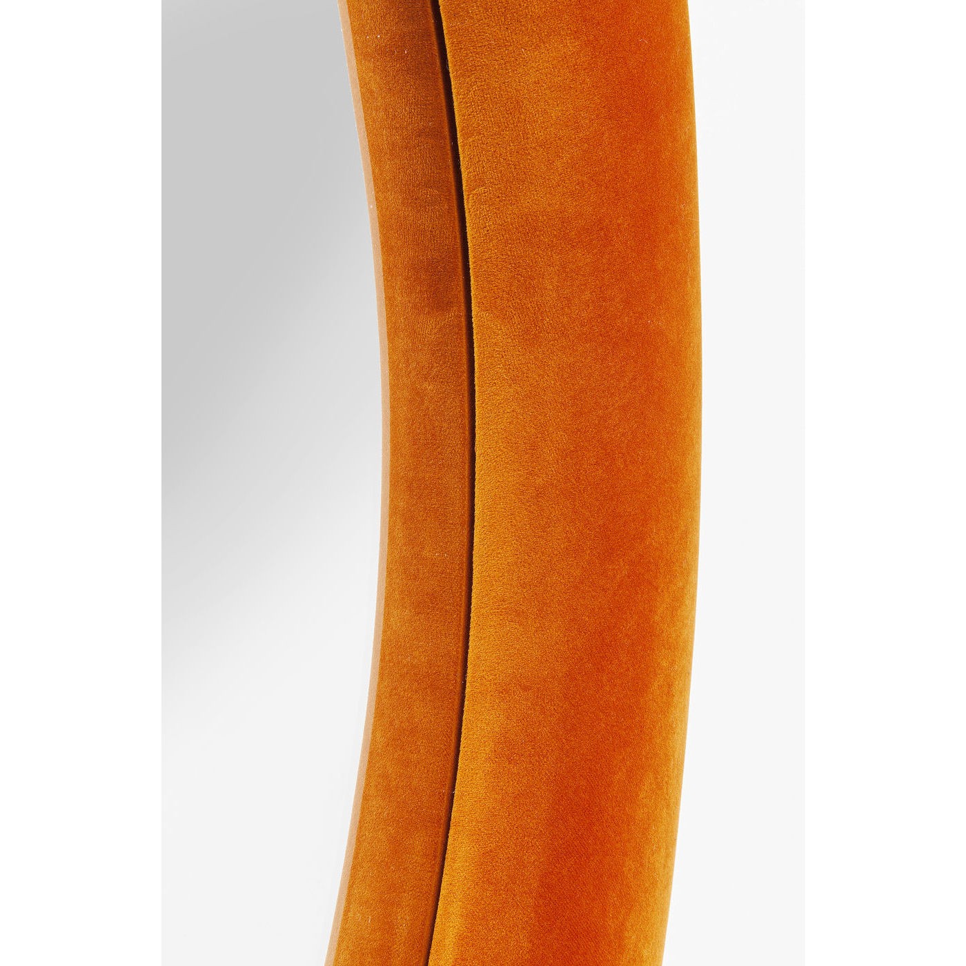Miroir rond velours orange 92cm Kare Design