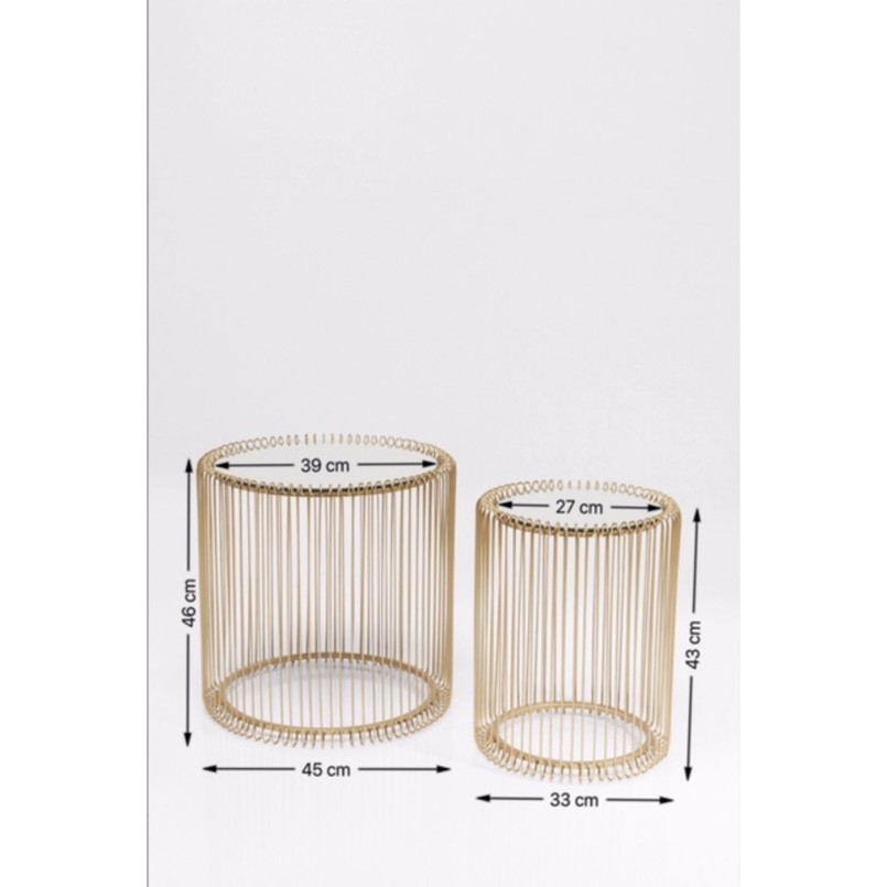 Tables d'appoint Wire laiton set de 2 Kare Design