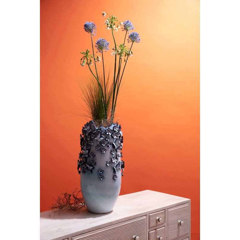 Vase Butterflies bleu clair 50cm Kare Design
