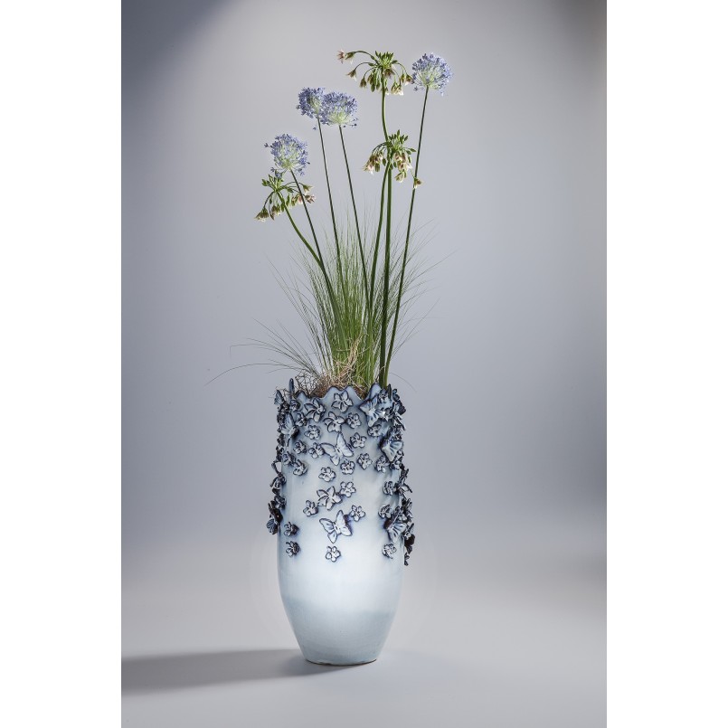 Vase Butterflies bleu clair 50cm Kare Design