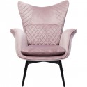 Fauteuil Tudor velours rose Kare Design