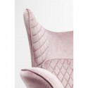 Fauteuil Tudor velours rose Kare Design