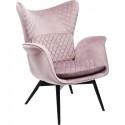 Fauteuil Tudor velours rose Kare Design