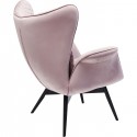 Fauteuil Tudor velours rose Kare Design