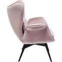 Fauteuil Tudor velours rose Kare Design