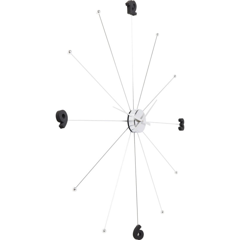 Horloge Umbrella Chrome et Noir Kare Design