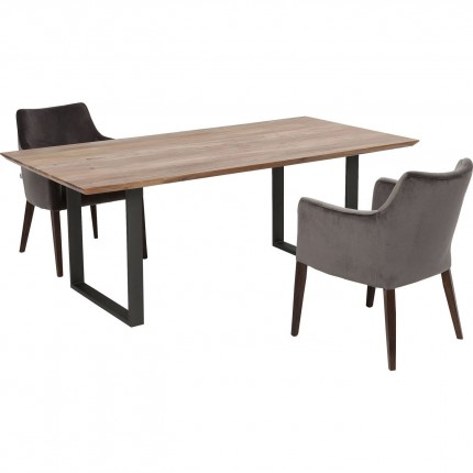 Table Symphony acacia acier 180x90cm Kare Design