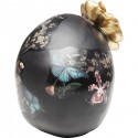 Déco crâne noir fleurs 22cm Kare Design