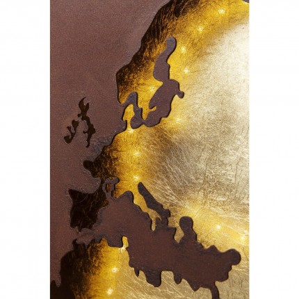 Applique carte du monde LED Kare Design