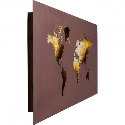 Applique carte du monde LED Kare Design